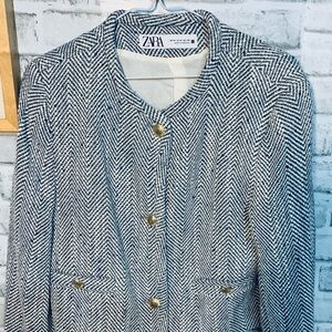 Zara Navy and white blazer